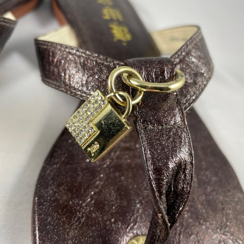 L.A.M.B. By Gwen Stefani Thong Sandals BROWN 7.5 - Picture 3 of 8
